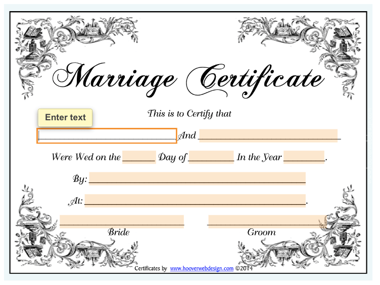 Wedding Certificate Template 2023 (FREE Template)