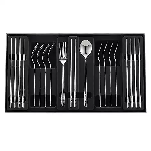 Altenbach Alpha Silver Cutlery - Premium Kitchenware. 5 Sets of Spoons, Forks, Chopsticks.