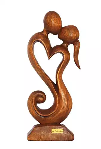 G6 Collection 12" Wooden Handmade Abstract Sculpture Statue Handcrafted - Eternal Love Gift