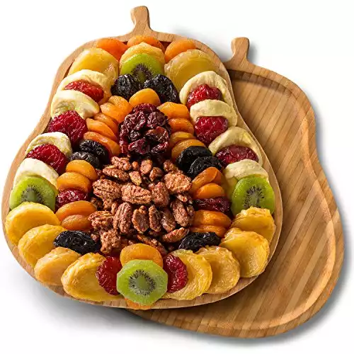 Dried Fruit and Nuts on Pear Shaped Serving Tray