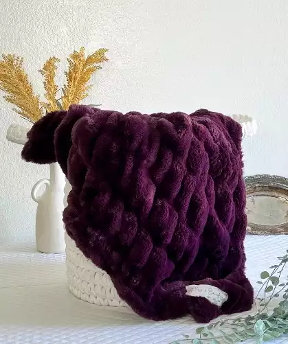 Adult Minky Blanket Gift in Plumwine Purple Milan Ultra soft