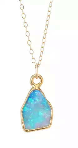 Opal Pendant Gold Filled Fire Opal Gemstones Handmade