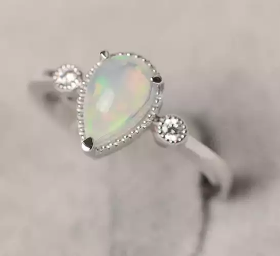 Vintage Pear Shaped Opal Ring