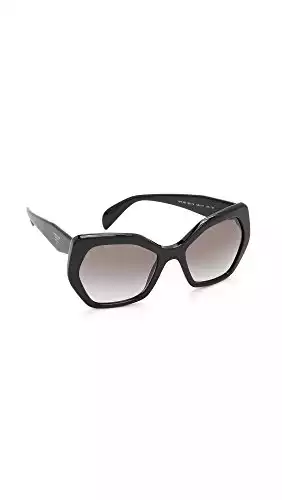 Prada Heritage Black Butterfly Sunglasses Grey Gradient Lens