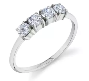 4 Diamond Ring in White Gold - BILLIE SIMONE