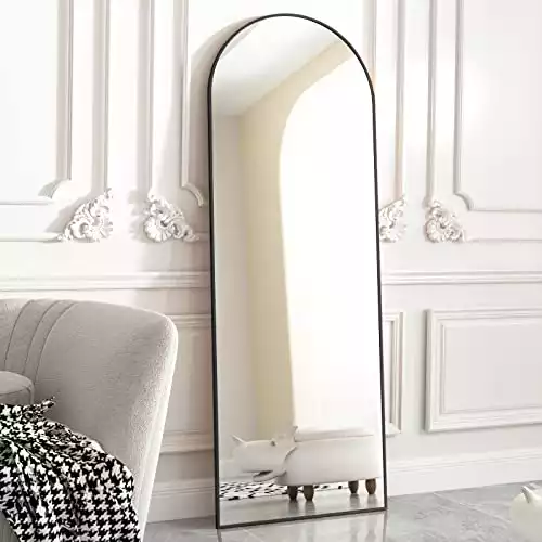 HARRITPURE 65"x22" Arched Full Length Mirror Free Standing Leaning Mirror Hanging Mounted Mirror Aluminum Frame Modern Simple Home Decor