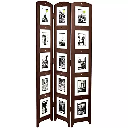 Kiera Grace Decorative 3-Panel Photo Collage Room Divider for Home