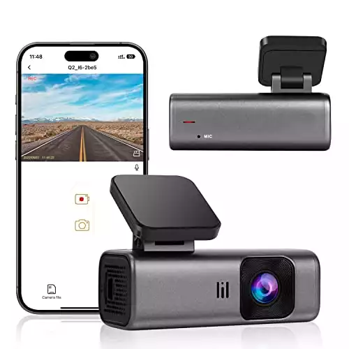 Dash Cam 2K WiFi 1440P Car Camera, Dash Camera for Cars, Front Dashcam for Cars with Super Night Vision