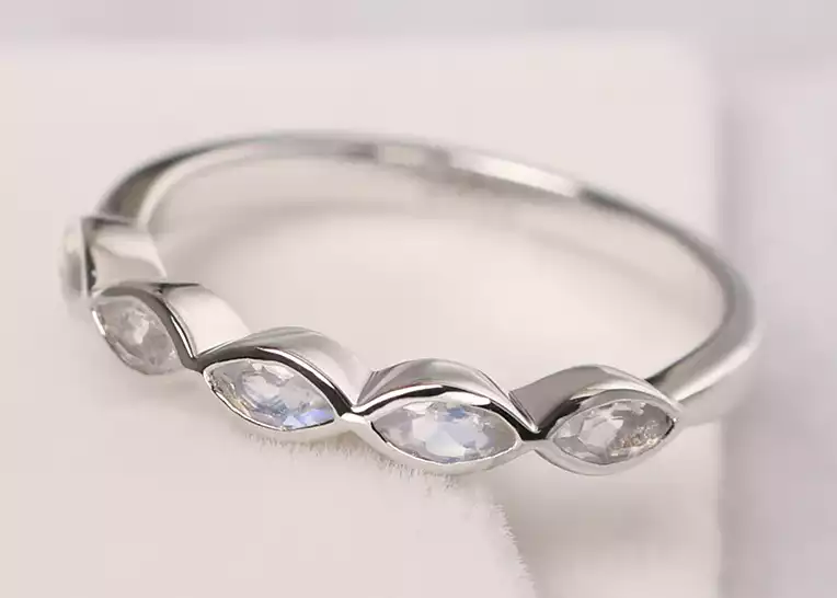 5 Stone Moonstone Band Ring by LUO