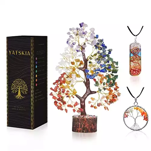 YATSKIA Seven Chakra Tree of Life - Crystal Tree for Positive Energy - Spiritual Gifts