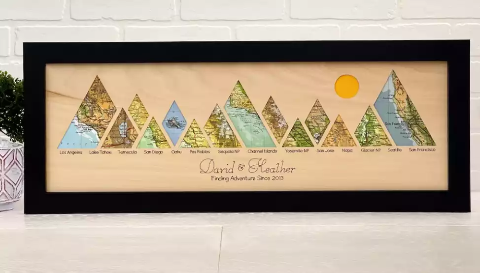 Custom Mountain Journey Handcrafted CARVED Wood or White Board