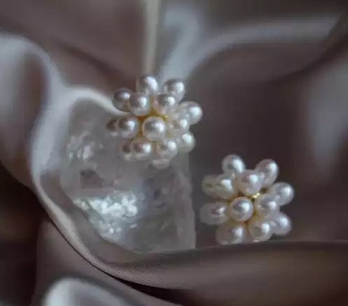 Designer Popcorn Cluster Freshwater Pearl Earrings