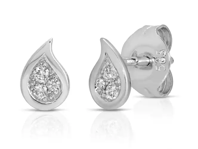 Diamond Paisley Earring Studs