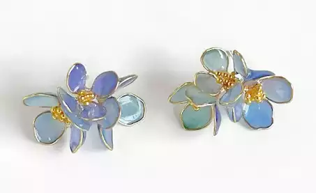 Handmade Blue Hydrangeas Flower Earrings