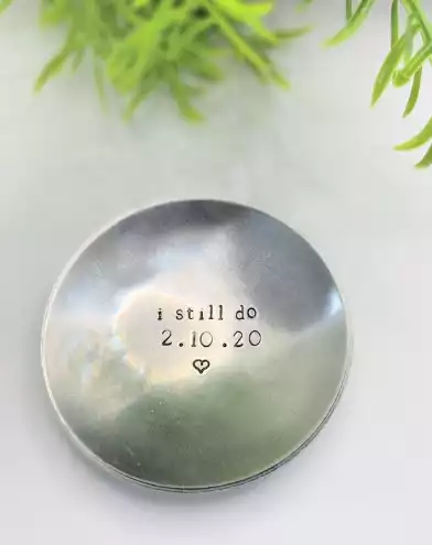 Personalized Anniversary Silver Ring/Trinket Dish