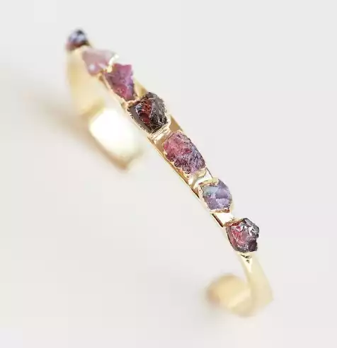 Raw Ruby Bracelet Cuff Gift Wanderlust Jewelry