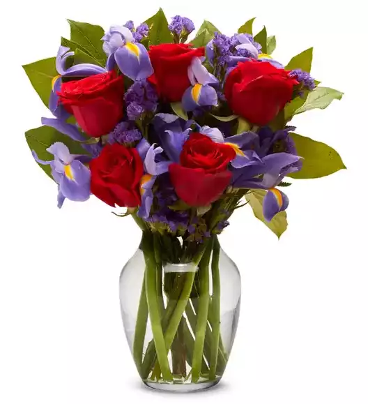 Rose And Iris Bouquet at Send Flowers
