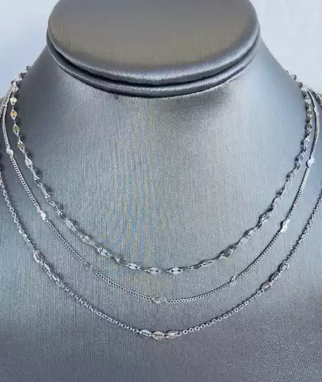 Solid Platinum Chain Necklace